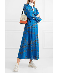 Ganni Cloverdale Printed Silk De Chine Maxi Dress