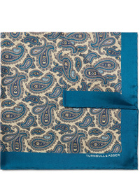 Turnbull & Asser Paisley Print Silk Twill Pocket Square