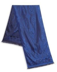 Blue Paisley Silk Scarf