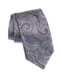 David Donahue Paisley Silk Tie In Chocolate At Nordstrom