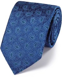 Charles Tyrwhitt Blue And Sky Silk Vintage Paisley Luxury Tie By