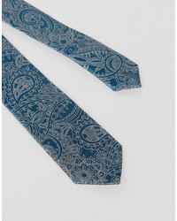 Asos Slim Tie In Blue Paisley