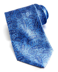 Stefano Ricci Tonal Paisley Silk Tie Blue