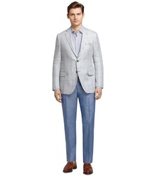 Brooks Brothers Blue Linen And Cotton Dress Trousers