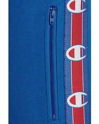Vetements Champion Cotton Blend Jersey Track Pants Blue