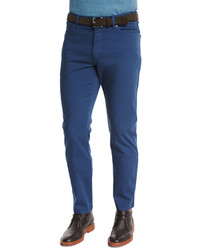 Ermenegildo Zegna Five Pocket Stretch Cotton Pants Medium Blue