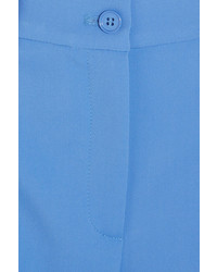 Michael Kors Michl Kors Collection Samantha Wool Blend Twill Slim Leg Pants Blue