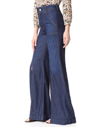 7 For All Mankind Palazzo Pants With Front Slits