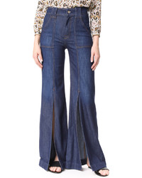 7 For All Mankind Palazzo Pants With Front Slits