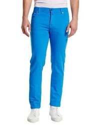Kiton Twill Five Pocket Pants Capri Blue