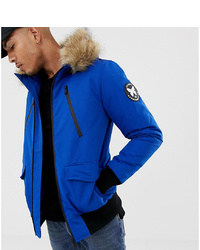 Good For Nothing Bomber Jacket In Blue With Faux Fur Hood To Asos