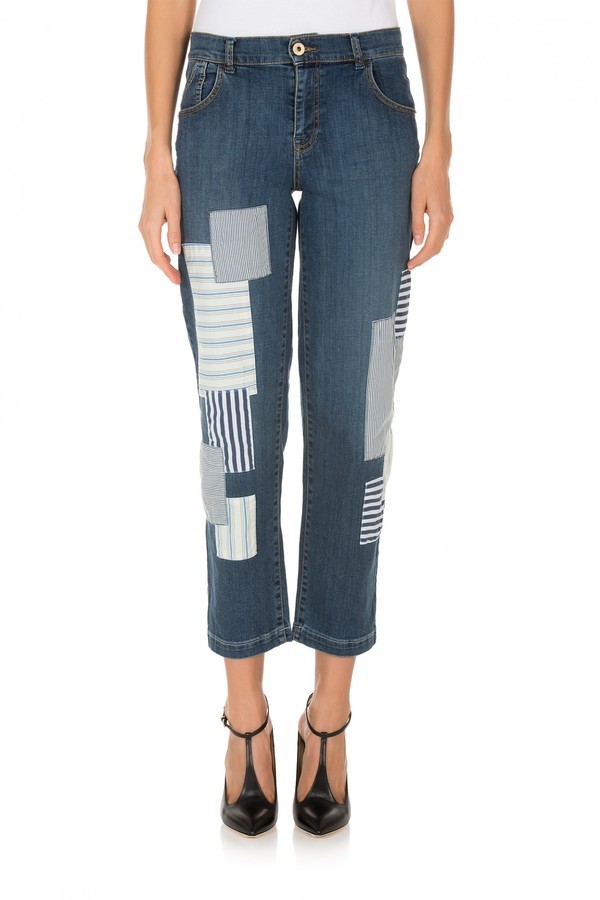 Emporio Armani Kristen Loose Boyfriend Patchwork Jeans 146