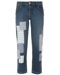Emporio Armani Kristen Loose Boyfriend Patchwork Jeans