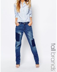 Noisy May Tall Patchwork Straight Fit Jean