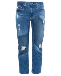 AG Jeans The Drew Straight Leg Cotton Blend Denim Boyfriend Jeans