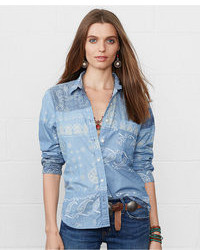 Denim & Supply Ralph Lauren Long Sleeve Bandana Print Shirt