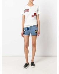 Mr & Mrs Italy Patched Denim Shorts