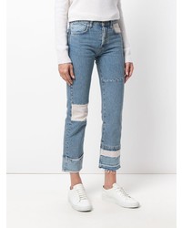 Current/Elliott Cropped Patchwork Jeans