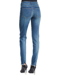 Tom Ford High Waist Patchwork Panel Jeans Blue