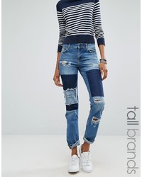 Noisy May Tall Girlfriend Patchwork Jeans