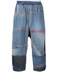 By Walid Patchwork Cropped Denim Pants