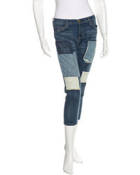 Current/Elliott Patchwork Cropped Jeans W Tags