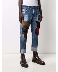 DSQUARED2 Patchwork Detail Cropped Jeans