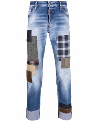 DSQUARED2 Patchwork Detail Slim Fit Jeans