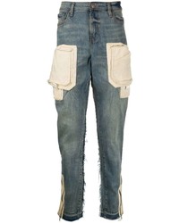 VAL KRISTOPHE R Contrast Pockets Mid Rise Tapered Jeans