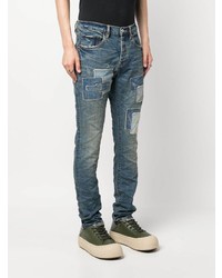 purple brand Stonewashed Patchwork Mid Rise Jeans