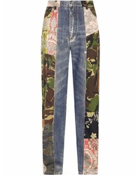 Dolce & Gabbana Wide Leg Patchwork Jeans