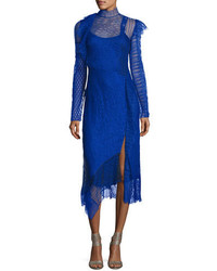 Blue Patchwork Lace Dress