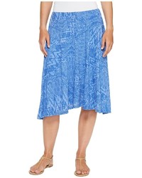 Mod-o-doc Patchwork Burnout Jersey Swing Skirt With Lining Skirt