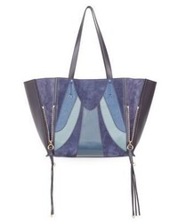 Chloé Chloe Milo Patchwork Suede Leather Tote