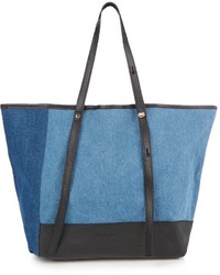 Blue Patchwork Tote Bag