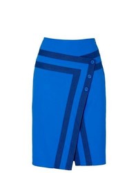 BODYFLIRT Piped Pencil Skirt In Bluegrey Marl Size 8