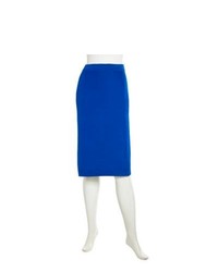 Misook Horizontal Ribbed Knit Pencil Skirt Dolphin Blue