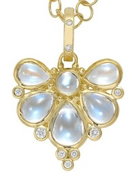Temple St. Clair 18k Yellow Gold Wing Pendant With Royal Blue Moonstone And Diamonds