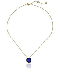 Sam Edelman Blue Set Stone Pendant Necklace 16