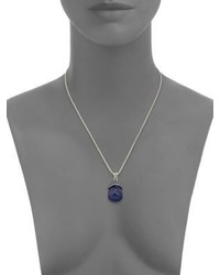 John Hardy Classic Chain Sodalite Blue Sapphire Sterling Silver Pendant Necklace