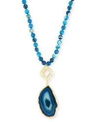Nest Jewelry Long Teal Agate Pendant Necklace 32