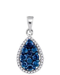 SEA Of Diamonds 081ctw Dia Blue Pear Pendant