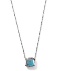 Ippolita Silver Stella London Blue Topaz Pendant Necklace With Diamonds