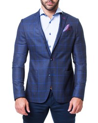 Maceoo Algebra Style Windowpane Check Blazer