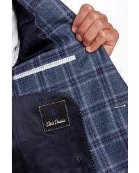 David Donahue Connor Blue Plaid Two Button Notch Lapel Sportcoat