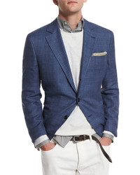 Brunello Cucinelli - Blue sports jacket with a logo MTU209032G buy at Symbol