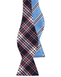 Brooks Brothers Plaid With Mini Bb1 Stripe Reversible Bow Tie