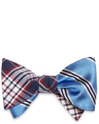 Brooks Brothers Plaid With Mini Bb1 Stripe Reversible Bow Tie