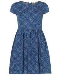 Dorothy Perkins Blue Check Denim Dress