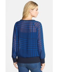 Vince Camuto Two By Houndstooth Keyhole Pullover